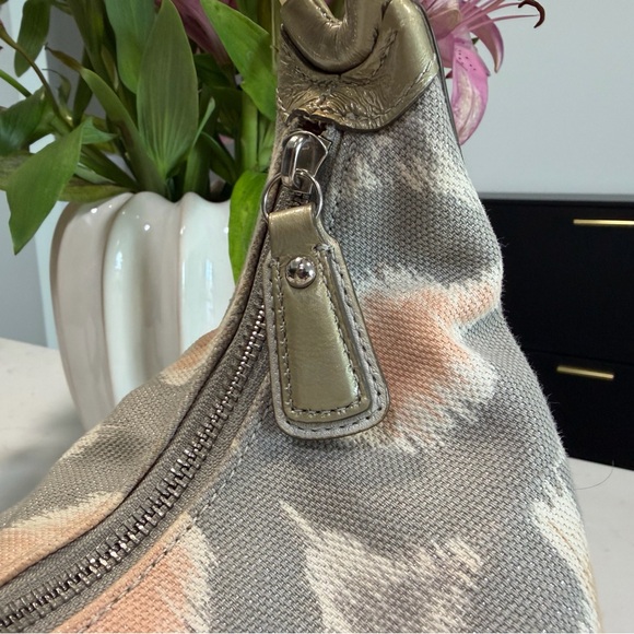 Coach Gray and Tan Shoulder Bag